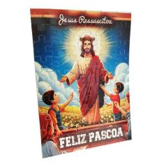 Quebra-Cabeça Infantil Jesus Vive 60 Peças + Chaveiro E - Coleção Tea 