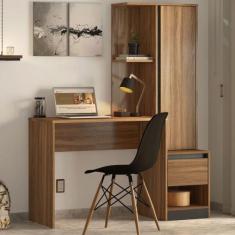 Escrivaninha com Armário 1 Porta 1 Gaveta Morada Demobile, Amêndola e 
