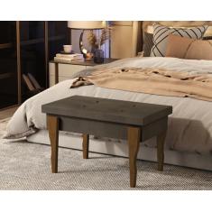 Recamier Captone Espanha Pés de Madeira 0,70 Cor Marrom - Comprar Moveis em Casa