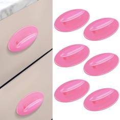 Elistonie Pacote com 6 puxadores de armário instantâneos, puxador de gaveta, puxador de gaveta com adesivo para porta deslizante para janelas de vidro, guarda-roupas, botão de descascar e colar sem