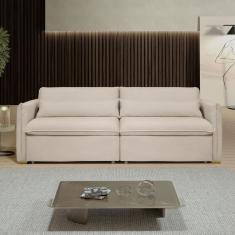 Sofá Cama Retrátil e Reclinável Aurora Bege