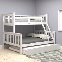 Beliche Woodstore Casal Solteiro De Madeira + Cama Aux Casal