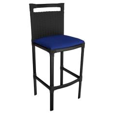 Banqueta Alta Vigor Em Alumínio E Corda Náutica Preto Preto-azul