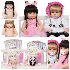 Boneca Tipo Reborn Recém Nascida Gêmeas Panda Coelha + Bolsa - Cegonha