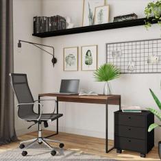 Mesa de Escritório Miranda Nogal 120 cm - Mobly