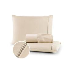 Jogo de Cama Lençol Casal 4 Peças 400 Fios - STUDIO CASA, Palha