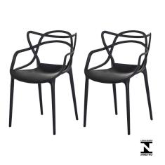 Kit 2 Cadeiras Allegra Preta Sala Cozinha Jantar
