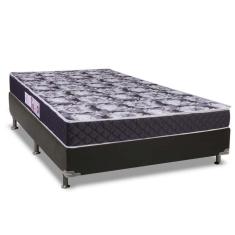 Cama Box Casal: Colchão Espuma D33 Luckspuma Supreme + Base Crc Suede Black(138X188)