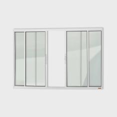 Janela Confort 4 Folhas Vidro Liso 120cm x 150cm Brimak