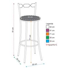 Kit 2 Banquetas Cromadas dMetal e Assento Espuma D15 Preto