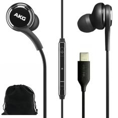 SAMSUNG AKG Fones de ouvido intra-auriculares originais USB tipo C com controle remoto e microfone para Galaxy A53 5G, S22, S21 FE, S20 Ultra, Note 10, Note 10+, S10 Plus - trançado - inclui bolsa de