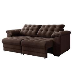 Sofá Retrátil e Reclinável Bipartido 3 Lugares 2,30m Suede Veludo Coli