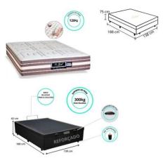 Conjunto Cama Box Baú Casal + Colchão Sankonfort Le Griff Molas Ensaca