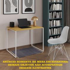 Escrivaninha Industrial Office Canela 120x53 Grécia Base Ferro Branco