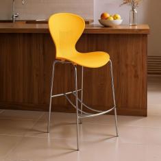 Banqueta Alta com Encosto Flash - Prima Design