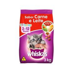 Ração Whiskas para Gatos Filhotes Sabor Carne e Leite - 2,7kg, Carne e
