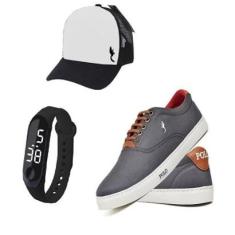Tenis Masculino Esportivo Com Boné e Relógio-Masculino