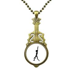 DIYthinker Colar de presente estilo alienígena Art Déco, Universo e Espaço, joia de guitarra antiga, pingente de música