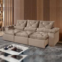 Sofá Retrátil e Reclinável 4 Lugares 270cm Londres Plus