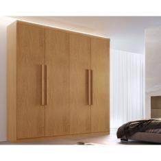 Guarda Roupa Solteiro 4 Portas E 3 Gavetas Império Naturale - Rufato