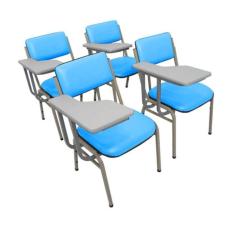 Kit Com 4 Cadeiras Para Auditórios Linha Hotel Smart Azul