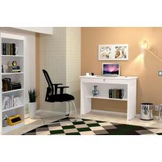 Mesa / Escrivaninha OR para Estudo 1 Ampla Gaveta com Chave Cor Branco