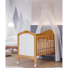 Berço Mini Cama Alegria Espresso Móveis Nature/Branco