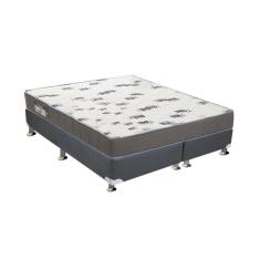 Cama Box Queen: Colchão Espuma Ortobom D33 Light + Base crc Suede Gray(158x198)