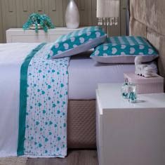 Jogo De Cama Branco Casal 04 Peças 180 Fios