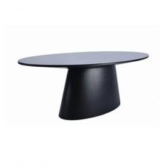 Mesa De Jantar Cone Oval 120X80 Cm Laqueada Preto