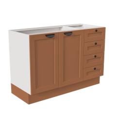 Balcão Para Pia 120cm Sem Tampo Arizona Cabecasa Madeiramadeira Branco Terracota