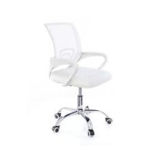 Cadeira de Escritório com Base Cromada Prizi Essencial - Branca