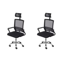 Kit 2 Cadeiras Escritório Presidente Tela Mesh Lyon - Espresso Móveis