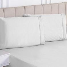 Jogo de Lençol Liso Solteiro 2 Peças 180 Fios Algodão Branco - SuCadu 