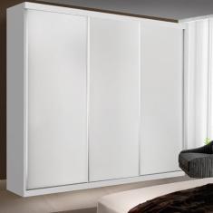 Guarda-roupa Casal 3 Portas 4 Gavetas de Correr Lily Espresso Móveis Branco