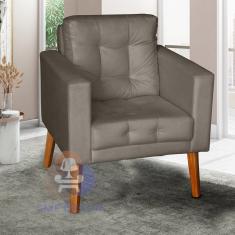 Sofá/Poltrona/Cadeira Decorativa Glamour Dubai com pés em Madeira