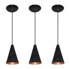 Kit Com 03 Luminarias - Pendente Colorido (varias Cores) - Lustres Ama