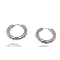 Brinco Masculino Argolas Visujóias Aço Cirúrgico Grossa Par - Visujoia