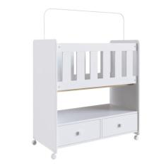 Mini Berço Moisés BY 510 2 Gavetas Branco - Completa Móveis, Branco, 1
