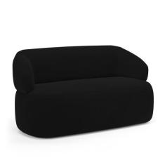 Sofá Orgânico 03 Lugares Living Glee 170cm Veludo Preto - Abmaza