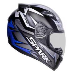 Capacete Masculino Ebf Spark New Spark Spot Azul Fosco Moto, Azul Fosc