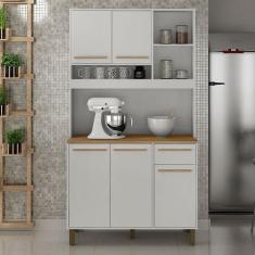 Armário De Cozinha Ambiente Ametista Branco Cinamomo - Valdemóveis
