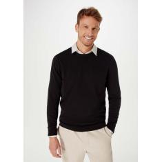 Blusão Básico Masculino Regular Em Tricô - Hering, P, Preto