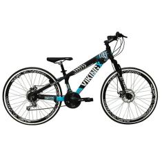 Bicicleta Aro 26 Vikingx Tuff Azul 21v Freio a Disco Preto