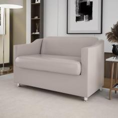 Sofá 2 Lugares Luxo Confortável Sala De Espera Bege