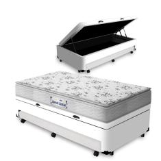 Cama Box Baú e Auxiliar Solteiro + Colchão de Espuma D33 - Probel - Guarda-Costas ProEvidence Plus 88cm