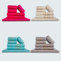 Jogo De Toalhas 24 Pçs Coleção Dubai 100% Algodão Rs+bg+vd+cz