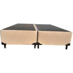 Base Box Queen Bipartido Sintético Bege