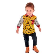 Roupa Festa Junina Menino Bebe Camisa Xadrez de Frio - Fantasias Carol