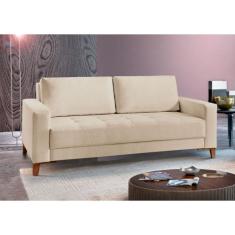 Sofá Fixo Orion 3 Lugares Luxo 180cm Castellar Móbile, Bege Claro